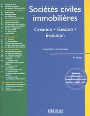 Societes Civiles Immobilieres : Creation. Gestion. Evolution ; 8e Edition - Intérieur - Format classique