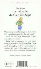 La Medaille Du Clan Des Sept - 4ème de couverture - Format classique