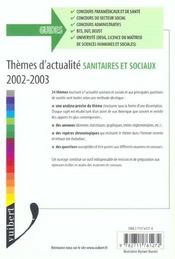 Thèmes D'Actualité Sanitaires Et Sociaux, 2002-2003 - 4ème de couverture - Format classique
