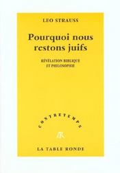 CONTRETEMPS : pourquoi nous restons juifs ; révélation biblique et philosophie - Intérieur - Format classique