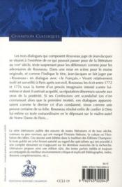 Rousseau juge de Jean-Jacques - 4ème de couverture - Format classique