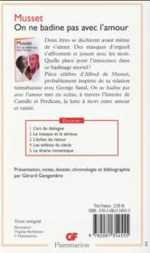 On ne badine pas avec l'amour - 4ème de couverture - Format classique