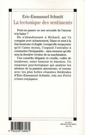 La tectonique des sentiments - 4ème de couverture - Format classique