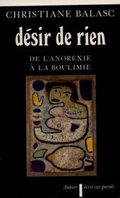 Desir de rien - de l'anorexie a la boulimie - Intérieur - Format classique
