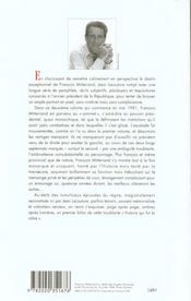 François Mitterrand, une histoire de français t.2 ; les vertiges du sommet - 4ème de couverture - Format classique