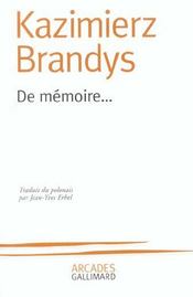 De Memoire... - Intérieur - Format classique