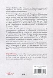 Itinéraire d'un fonctionnaire engagé ; un demi siècle d'action publique - 4ème de couverture - Format classique