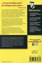 Les proverbes pour les nuls - 4ème de couverture - Format classique