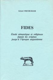Fides:etude semantique et religieuse - Couverture - Format classique