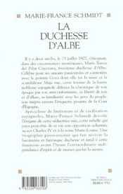 La duchesse d'albe - 4ème de couverture - Format classique