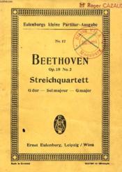 Beethoven, Op. 18, N° 2, Streichquartett, G Dur - Sol Majeur - G Major - Couverture - Format classique