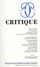 Revue Critique N.730 - Couverture - Format classique