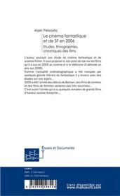 Le cinéma fantastique et de science fiction en 2006 - 4ème de couverture - Format classique