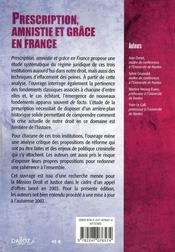 Prescription, amnistie et grâce en France - 4ème de couverture - Format classique