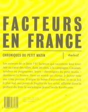 Facteurs en France ; chroniques du petit matin - 4ème de couverture - Format classique