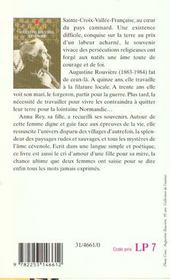 Augustine Rouvière, Cévenole - 4ème de couverture - Format classique