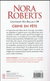 Lieutenant Eve Dallas t.39 ; crime en fête - 4ème de couverture - Format classique