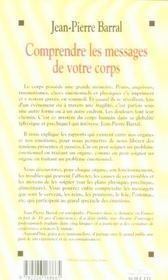 Comprendre les messages de votre corps - 4ème de couverture - Format classique