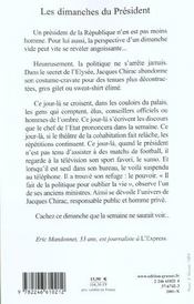 Les dimanches du president - 4ème de couverture - Format classique