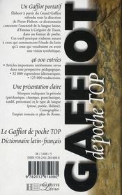 Gaffiot poche top ; dictionnaire latin-français - 4ème de couverture - Format classique