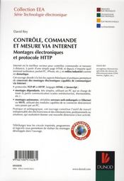 Contrôle, commande et mesure via internet ; montages électronique et protocoles HTTP - 4ème de couverture - Format classique