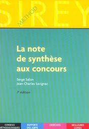 La Note De Synthese Aux Concours - Intérieur - Format classique