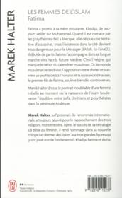 Les femmes de l'islam t.2 ; Fatima, la fille de Mahomet - 4ème de couverture - Format classique