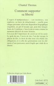 Comment supporter sa liberte - 4ème de couverture - Format classique