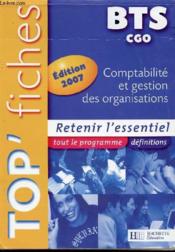 Top'Fiches ; Comptabilité Et Gestion Des Organisations ; Bts Cgo - Couverture - Format classique