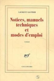 Notices, manuels techniques et modes d'emploi - Couverture - Format classique