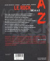 Le rock de a a z - 4ème de couverture - Format classique