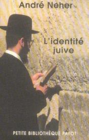 L'identité juive - Couverture - Format classique