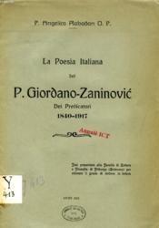 La Poesia Italiana Del P. Giordano-Zaninovic, Dei Predicatori, 1840-1917 (Tesi) - Couverture - Format classique