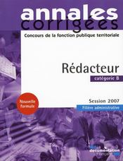Rédacteur (édition 2007) - Intérieur - Format classique