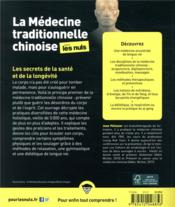La médecine traditionnelle chinoise pour les nuls - 4ème de couverture - Format classique