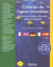 Contrats de l'agent immobilier ; contrats en anglais, allemand, italien et espagnol - Intérieur - Format classique