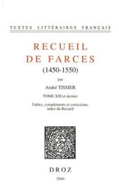 Recueil de farces (1450-1550) - Couverture - Format classique
