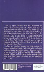 Spiritualites vivantes poche - t193 - comprendre le tao - 4ème de couverture - Format classique