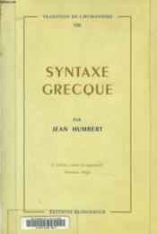 Syntaxe grecque - Couverture - Format classique