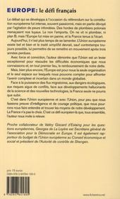 Europe : le défi français - 4ème de couverture - Format classique