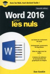 Word 2016 pour les nuls (2e édition)  - Dan Gookin 