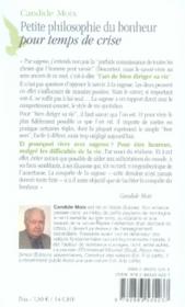 Petite philosophie du bonheur pour temps de crise - 4ème de couverture - Format classique