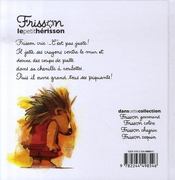 Frisson colère - 4ème de couverture - Format classique