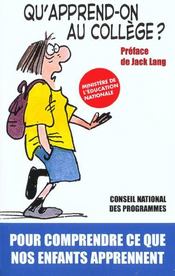 Qu'apprend-on au college ? - Intérieur - Format classique