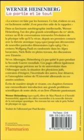 La partie et le tout ; le monde de la physique atomique - 4ème de couverture - Format classique