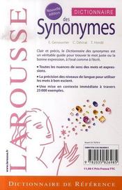 Dictionnaire des synonymes (édition 2006) - 4ème de couverture - Format classique