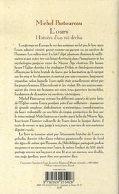 L'ours ; histoire d'un roi déchu - 4ème de couverture - Format classique
