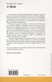 L'homoparentalité au masculin - 4ème de couverture - Format classique