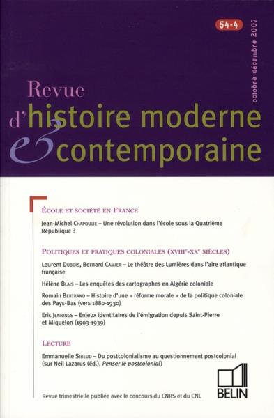 Rhmc 54-4 - octobre-decembre 2007