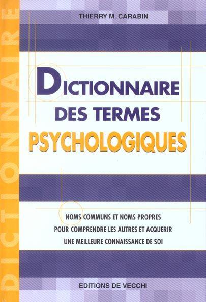 Dictionnaire des termes psychologiques